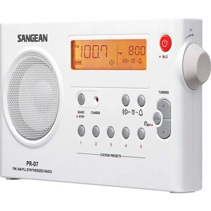 Sangean Pr-D7 Blanco / Radio Despertador Portátil Sangean Pr-D7 Blanco / Radio Despertador Portátil