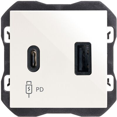 SIMON 270 - Cargador USB A+C - Blanco SIMON 270 - Cargador USB A+C - Blanco