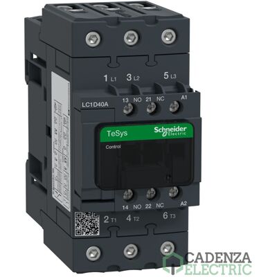 Contactor Tesys D - 3P(3 NA) - AC-3 - <= 440 V 40 A - 48 V CA 50/60 Hz bobina ref. LC1D40AE7 Schneider Electric Contactor Tesys D - 3P(3 NA) - AC-3 - <= 440 V 40 A - 48 V CA 50/60 Hz bobina ref. LC1D40AE7 Schneider Electric