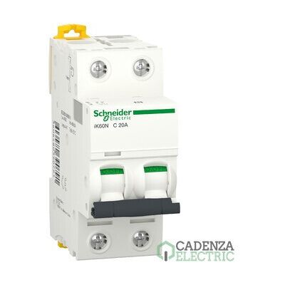 Interruptor magnetotérmico, Acti9 iK60, 2P, 20A, Curva C, 6kA ref. A9K17220 Schneider Electric Interruptor magnetotérmico, Acti9 iK60, 2P, 20A, Curva C, 6kA ref. A9K17220 Schneider Electric