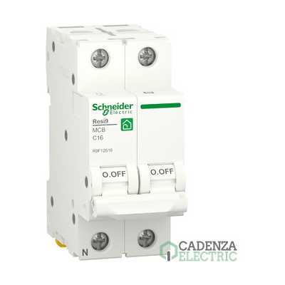 Interruptor Magnetotérmico; Resi9; 1P+N; 16 A; 6000 A; 230 V ref. R9F12616 Schneider Electric Interruptor Magnetotérmico; Resi9; 1P+N; 16 A; 6000 A; 230 V ref. R9F12616 Schneider Electric