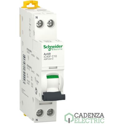 Magnetotérmico Acti9 iC40F, 1P+N, 10 A, curva C, 6000 A, 6 kA ref. A9P53610 Schneider Electric Magnetotérmico Acti9 iC40F, 1P+N, 10 A, curva C, 6000 A, 6 kA ref. A9P53610 Schneider Electric