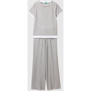 United Colors of Benetton Benetton, Pijama De Viscosa Acanalada, Gris Claro, Mujer Light Gray (S) United Colors of Benetton Benetton, Pijama De Viscosa Acanalada, Gris Claro, Mujer Light Gray (S)
