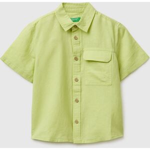 United Colors of Benetton Benetton, Camisa De Manga Corta De Mezcla De Lino, Lima, Niños Lime (12-18) United Colors of Benetton Benetton, Camisa De Manga Corta De Mezcla De Lino, Lima, Niños Lime (12-18)