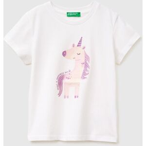 United Colors of Benetton Benetton, Camiseta Con Estampado Y Purpurina, Blanco, Niños White (12-18) United Colors of Benetton Benetton, Camiseta Con Estampado Y Purpurina, Blanco, Niños White (12-18)