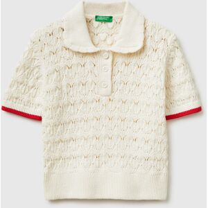 United Colors of Benetton Benetton, Polo De Punto, Blanco Crema, Niños Creamy White (S) United Colors of Benetton Benetton, Polo De Punto, Blanco Crema, Niños Creamy White (S)