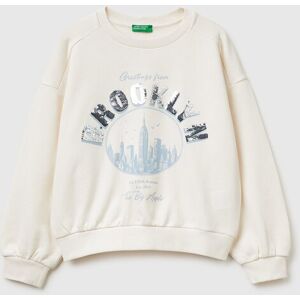 United Colors of Benetton Benetton, Sudadera Con Estampado Y Lentejuelas, Blanco Crema, Niños Creamy White (M) United Colors of Benetton Benetton, Sudadera Con Estampado Y Lentejuelas, Blanco Crema, Niños Creamy White (M)