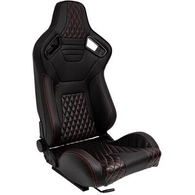 Asiento Deportivo AutoStyle - Respaldo ajustable doble cara - Negro - Asiento Deportivo Asiento Deportivo AutoStyle - Respaldo ajustable doble cara - Negro - Asiento Deportivo