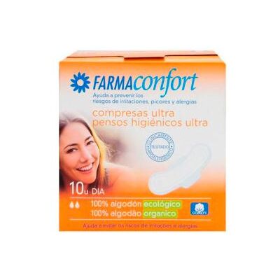 Farmaconfort Compresas de Algodón Ultrafinas de Día con Alas 10 Farmaconfort Compresas de Algodón Ultrafinas de Día con Alas 10