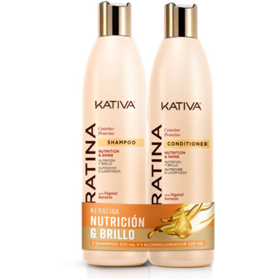 Kativa Keratina Kit Champú 355 ml + Acondicionador 355 ml Kativa Keratina Kit Champú 355 ml + Acondicionador 355 ml