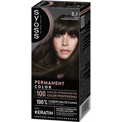 Syoss Permanent Color 1 Unidad 3.1-Castaño Oscuro Syoss Permanent Color 1 Unidad 3.1-Castaño Oscuro