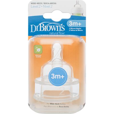 Dr. Brown's Tetina Options Nivel 2 Boca Ancha 2uds 41 gr Dr. Brown's Tetina Options Nivel 2 Boca Ancha 2uds 41 gr