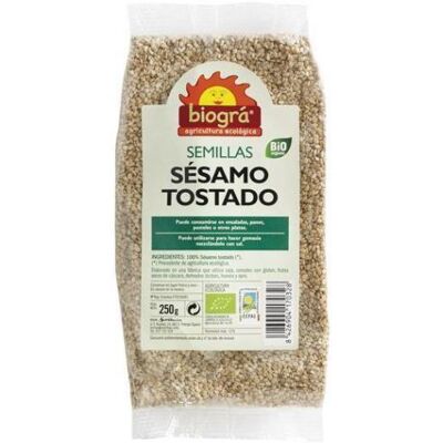 Biográ Semillas de Sésamo Tostado Orgánico 250 g - Semillas de Sésamo Biográ Semillas de Sésamo Tostado Orgánico 250 g - Semillas de Sésamo