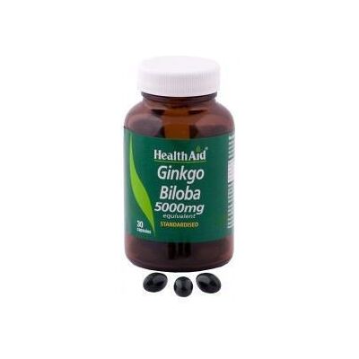 Health Aid Extracto de Ginkgo Biloba 5000mg Cápsulas - Suplemento Dietético Health Aid Extracto de Ginkgo Biloba 5000mg Cápsulas - Suplemento Dietético