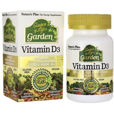 Nature's Plus Source of Life Garden Vitamina D3 Orgánica 5000 IU - 60 Veg Nature's Plus Source of Life Garden Vitamina D3 Orgánica 5000 IU - 60 Veg