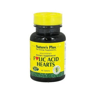 NaturesPlus Ácido Fólico en forma de corazón, 90 tabletas NaturesPlus Ácido Fólico en forma de corazón, 90 tabletas