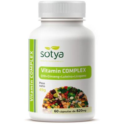 Complejo de Vitaminas Sotya 820 mg Cápsulas - Multivitamínico, 60 Cápsulas Complejo de Vitaminas Sotya 820 mg Cápsulas - Multivitamínico, 60 Cápsulas