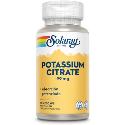 Solaray Citrato de Potasio 99 Mg 60 Cápsulas - Complemento Alimenticio Solaray Citrato de Potasio 99 Mg 60 Cápsulas - Complemento Alimenticio