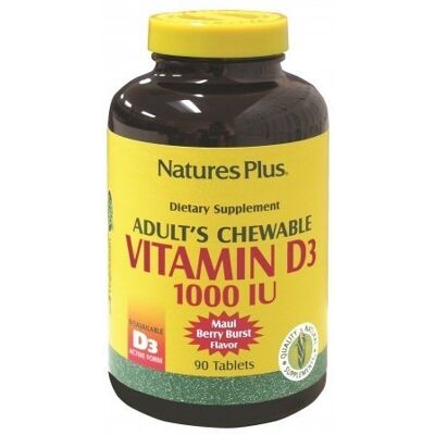 Nature's Plus Vitamina D3 1000iu Comprimidos Masticables - Vitaminas y Suplementos Nature's Plus Vitamina D3 1000iu Comprimidos Masticables - Vitaminas y Suplementos