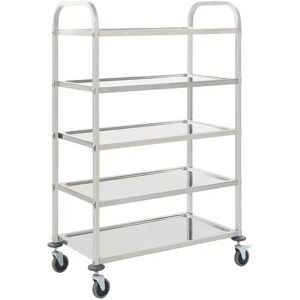 vidaxl Carrito de cocina de 5 alturas 107x55x147 cm acero inoxidable vidaxl Carrito de cocina de 5 alturas 107x55x147 cm acero inoxidable