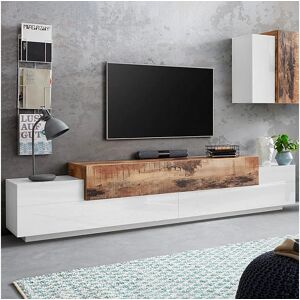 Mueble TV INOSIGN Coro - Blanco Brillante/Arce - 240cm Mueble TV INOSIGN Coro - Blanco Brillante/Arce - 240cm