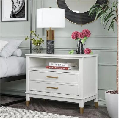 CosmoLiving by Cosmopolitan Westerleigh Mesita de noche blanca - Mesita de noche CosmoLiving by Cosmopolitan Westerleigh Mesita de noche blanca - Mesita de noche