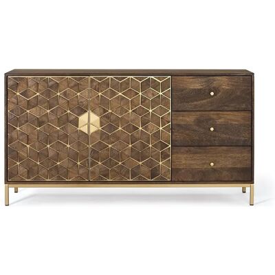 Giner y Colomer Credenza - Madera de Mango Metal 3-2 Puertas - Credenza Giner y Colomer Credenza - Madera de Mango Metal 3-2 Puertas - Credenza
