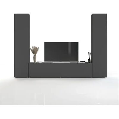 Vibe RT mueble TV moderno gris colgado sistema pared 2 armarios Vibe RT mueble TV moderno gris colgado sistema pared 2 armarios