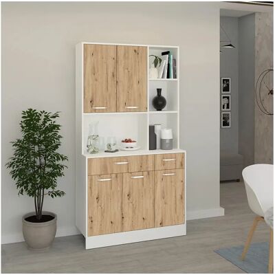 Buffet Hugo haaus, Roble Artisan/Blanco, 100 x 44 x 188 cm Buffet Hugo haaus, Roble Artisan/Blanco, 100 x 44 x 188 cm