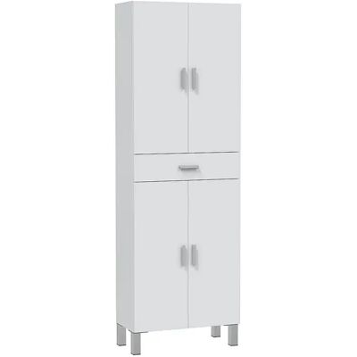 VS Venta-stock Armario de baño Alan 4 Puertas 1 Cajón, Acabado en Color Blanco Brillo VS Venta-stock Armario de baño Alan 4 Puertas 1 Cajón, Acabado en Color Blanco Brillo