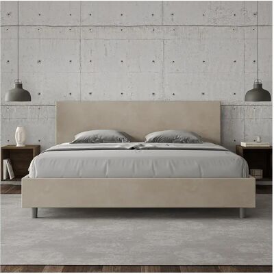 Ityhome Cama con somier acolchada 180x200 microfibra arena Adele Ityhome Cama con somier acolchada 180x200 microfibra arena Adele