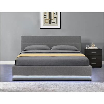 Habitat et jardin Cama con LED "Anastasia" - 180 x 200 Gris oscuro Habitat et jardin Cama con LED "Anastasia" - 180 x 200 Gris oscuro