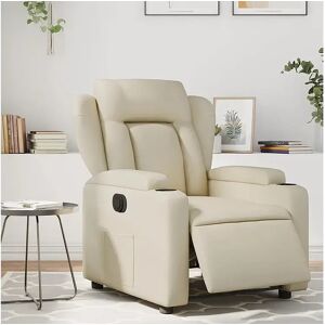 vidaxl Sillón reclinable eléctrico de cuero sintético crema vidaxl Sillón reclinable eléctrico de cuero sintético crema