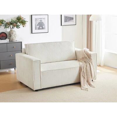 Habitat et jardin Sofá convertible recto de pana <<Grenelle>> - 2 asientos - Beige Habitat et jardin Sofá convertible recto de pana <<Grenelle>> - 2 asientos - Beige