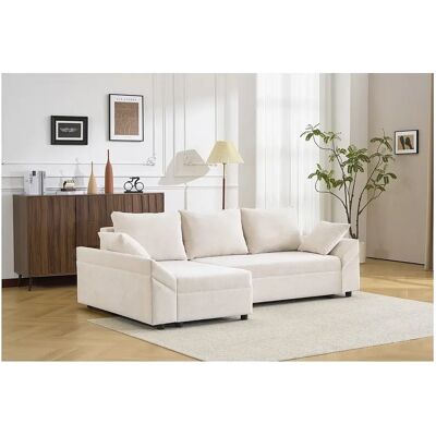 Habitat et jardin Sofá esquinero convertible y reversible "Vaugirard II" en tejido texturizado - 3 plazas - Beige Habitat et jardin Sofá esquinero convertible y reversible "Vaugirard II" en tejido texturizado - 3 plazas - Beige