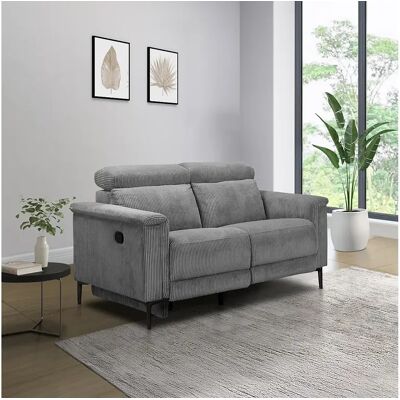 Loft24 Lund Sofá 2 plazas con 1 sillón reclinable manual en color gris Loft24 Lund Sofá 2 plazas con 1 sillón reclinable manual en color gris