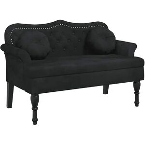 vidaxl Banco con cojines Terciopelo negro 120,5x65x75 cm vidaxl Banco con cojines Terciopelo negro 120,5x65x75 cm