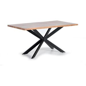 Mesa comedor en madera acacia natural y patas de metal negro Multicolor.Giner y Colomer 78x90x180