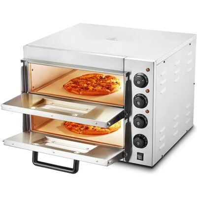 Horno de Pizza Eléctrico SucceBuy Commercial Avanzado de Mostrador – 40,6 cm Doble Nivel, Acero Inoxidable, Placer de Cocción Eléctrico Horno de Pizza Eléctrico SucceBuy Commercial Avanzado de Mostrador – 40,6 cm Doble Nivel, Acero Inoxidable, Placer de Cocción Eléctrico