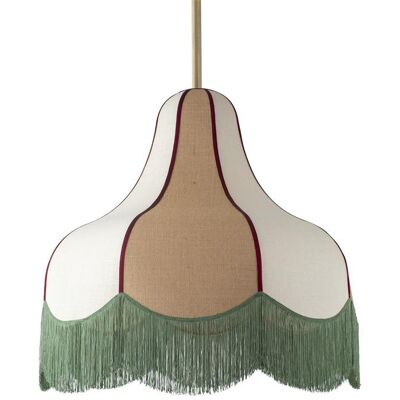 Lámpara de Techo Liv D40 Beige Yute con Flecos Verdes Lámpara de Techo Liv D40 Beige Yute con Flecos Verdes