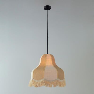 Lámpara de Techo Liv D50 Beige Yute con Flecos Lámpara de Techo Liv D50 Beige Yute con Flecos