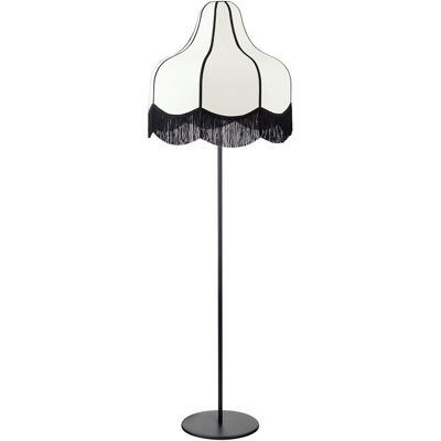 Lámpara Pie de Salón LIV Beige Tejido con Flecos Negros Lámpara Pie de Salón LIV Beige Tejido con Flecos Negros