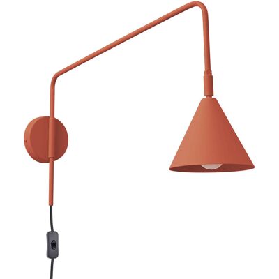 Aplique de pared Nox rojo ocre interruptor en cable Aplique de pared Nox rojo ocre interruptor en cable