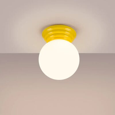 Lámpara de techo de cerámica Zori con IP44 Amarillo Lámpara de techo de cerámica Zori con IP44 Amarillo