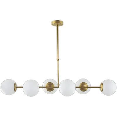 Lampara horizontal con 6 bolas blancas Anabel Oro Lampara horizontal con 6 bolas blancas Anabel Oro