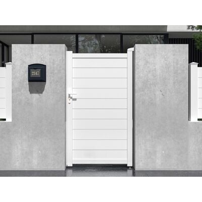 Unique Portón batiente aluminio Ancho 103 x Alt. 181 cm blanco - NAZARIO Unique Portón batiente aluminio Ancho 103 x Alt. 181 cm blanco - NAZARIO