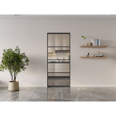Unique Puerta corredera empotrable - aluminio y cristal templado transparente - Alt. 205 x L73 cm - SINCA II Unique Puerta corredera empotrable - aluminio y cristal templado transparente - Alt. 205 x L73 cm - SINCA II