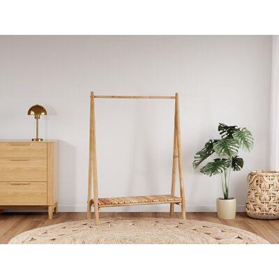 Unique Perchero - Madera de teca - An. 118 cm - Color: Natural claro - CALERINO Unique Perchero - Madera de teca - An. 118 cm - Color: Natural claro - CALERINO