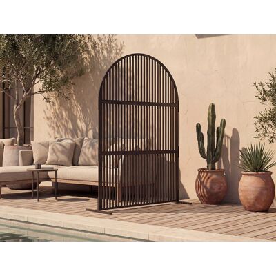 Unique Biombo de exterior arqueado calado en metal - An. 117 x Alt. 188 cm - Negro - TARRION Unique Biombo de exterior arqueado calado en metal - An. 117 x Alt. 188 cm - Negro - TARRION