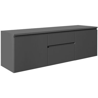 Vente-unique Jimena II Mueble de baño flotante - Gris - 150cm Vente-unique Jimena II Mueble de baño flotante - Gris - 150cm